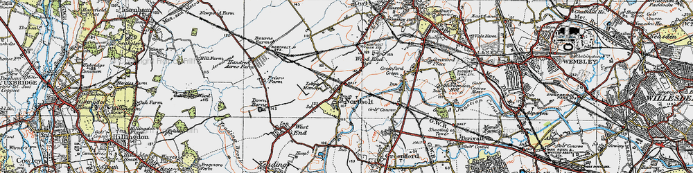 Old map of Northolt in 1920
