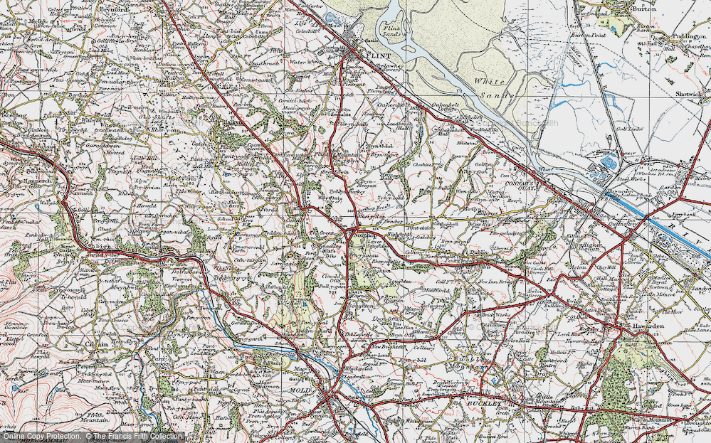Old Map of Historic Map covering Bryn Edwin in 1924