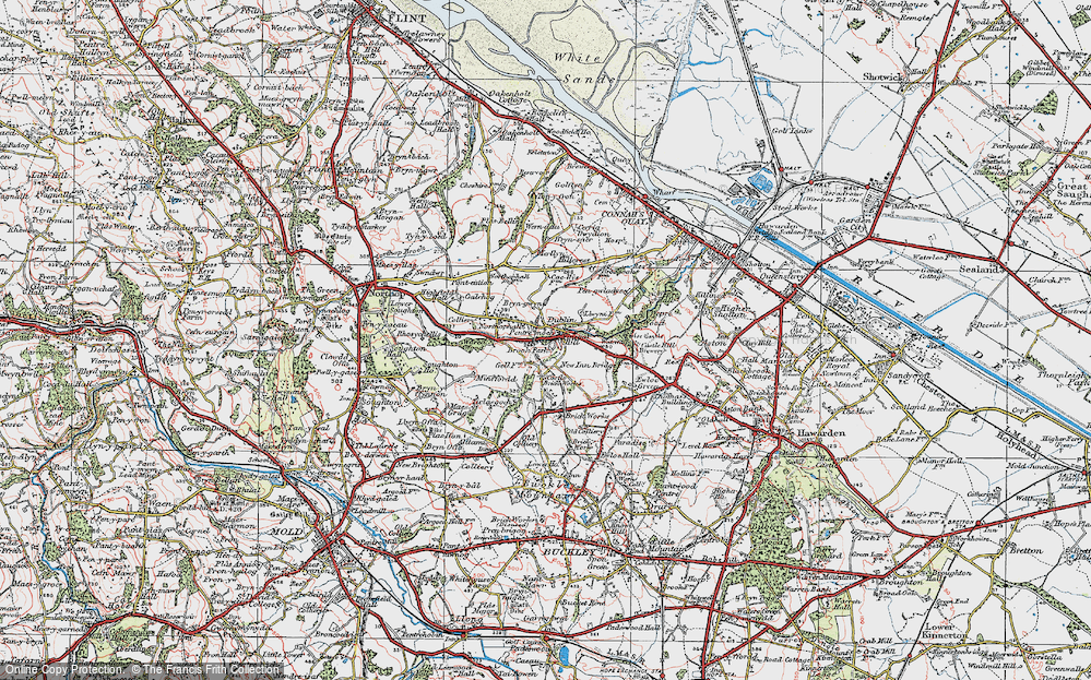 Old Map of Northop Hall, 1924 in 1924