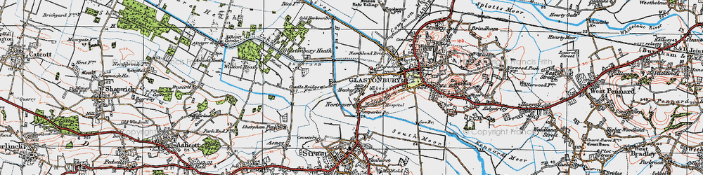 Old map of Northover in 1919