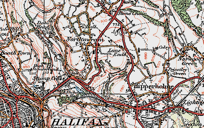 Old map of Northowram in 1925
