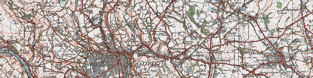 Old map of Northowram in 1925