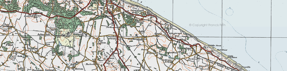 Old map of Northrepps in 1922