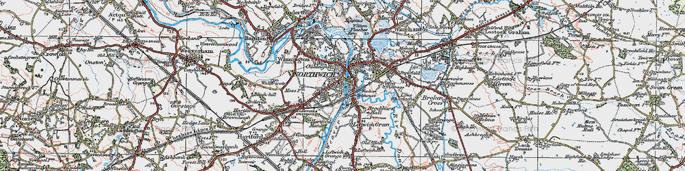 Old map of Northwich in 1923