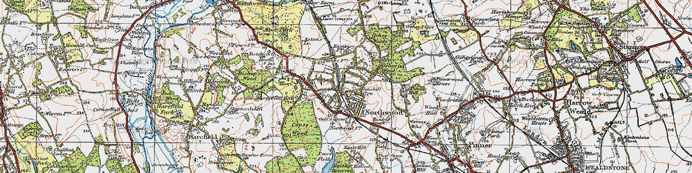 Old map of Northwood in 1920