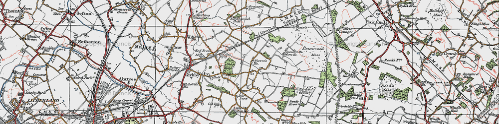 Old map of Knowsley Industrial Park in 1923