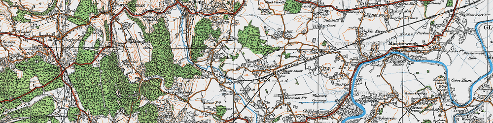 Old map of Northwood Green in 1919