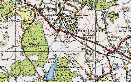 Old map of Northwood Hills in 1920