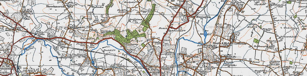 Old map of Norton in 1919