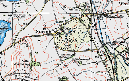 Old map of Newnham Grange in 1919