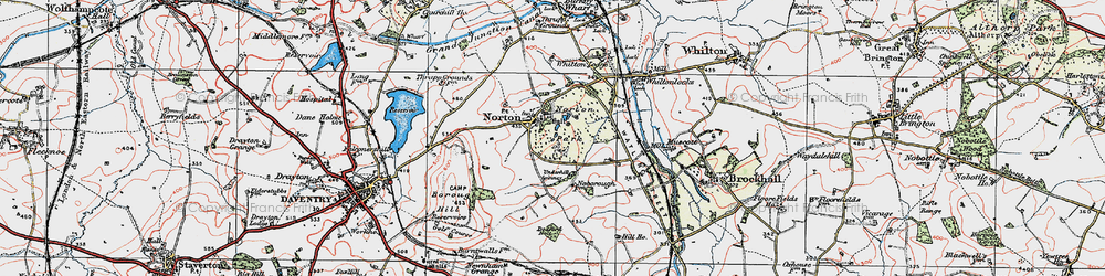 Old map of Newnham Grange in 1919