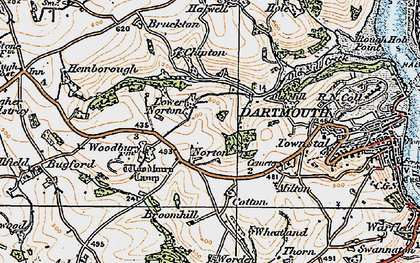Old map of Bruckton in 1919