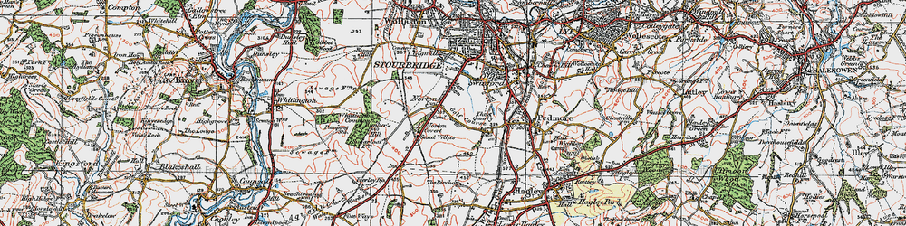 Old map of Norton in 1921
