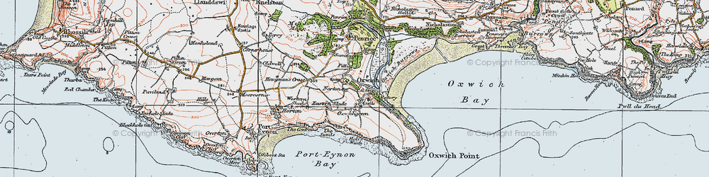 Old map of Slade in 1923