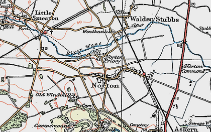 Old map of Norton in 1924