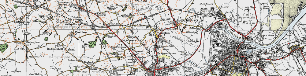 Old map of Norton in 1925