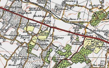 Old map of Norton Ash in 1921