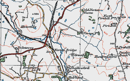 Old map of Norton Bridge in 1921