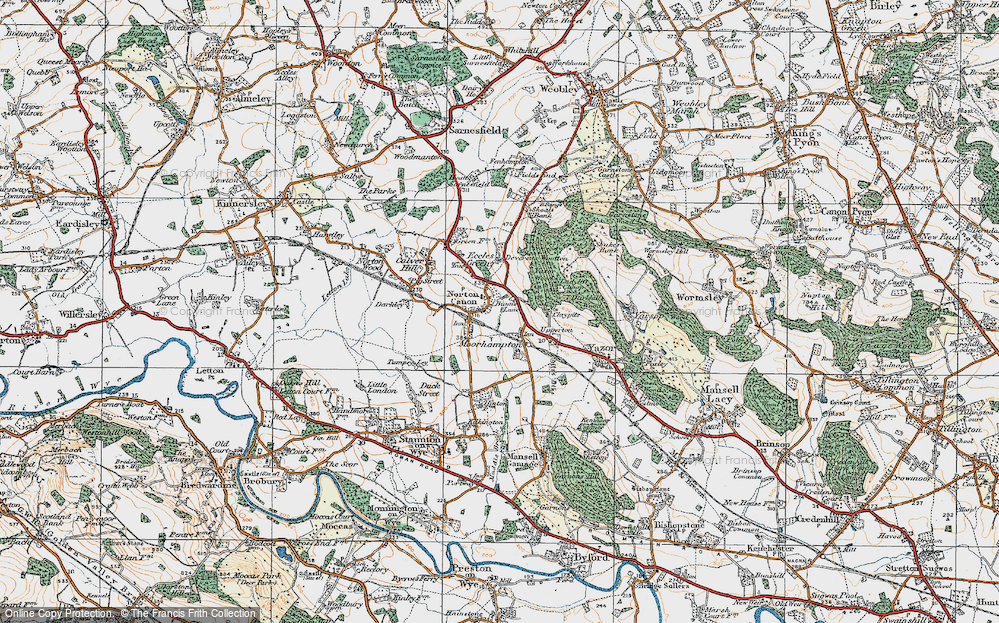 Old Map of Historic Map covering Bunn's Lane in 1920