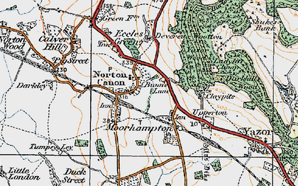 Old map of Norton Canon in 1920