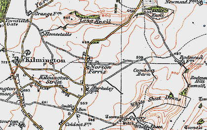 Old map of White Sheet Downs in 1919