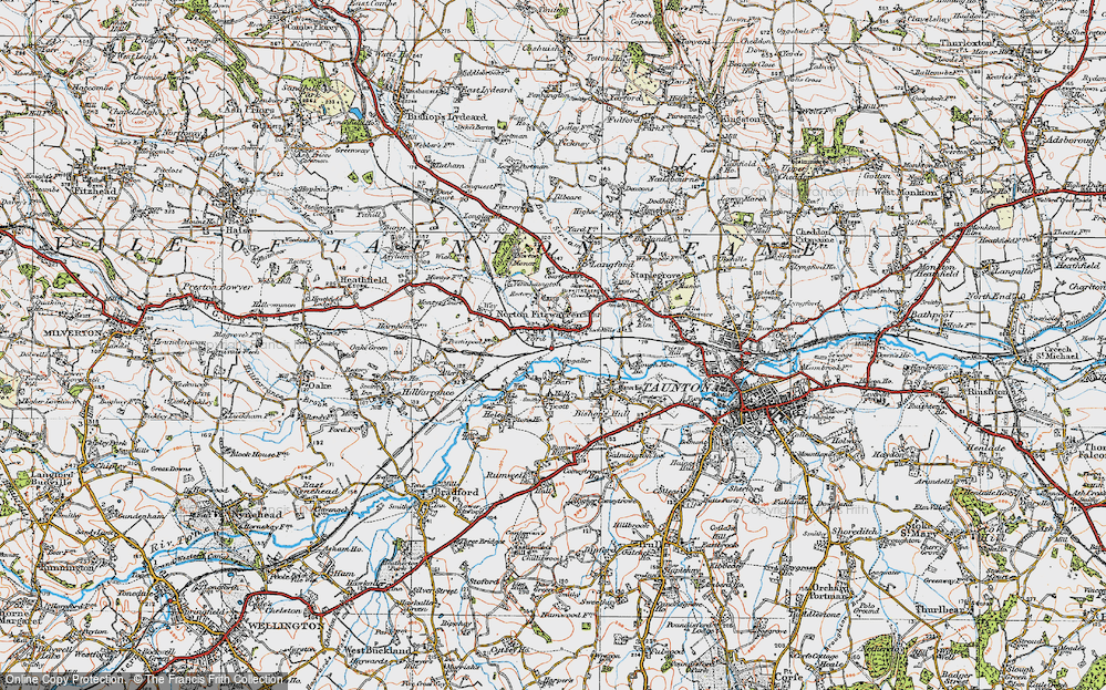 Old Map of Norton Fitzwarren, 1919 in 1919