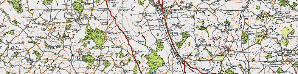 Old map of Norton Green in 1920