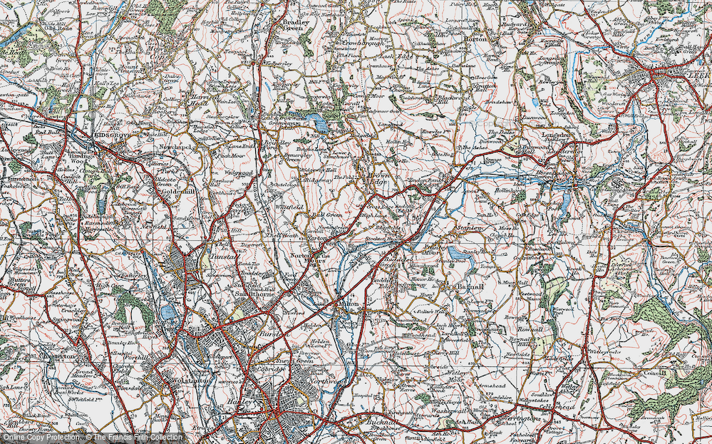 Old Map of Norton Green, 1921 in 1921