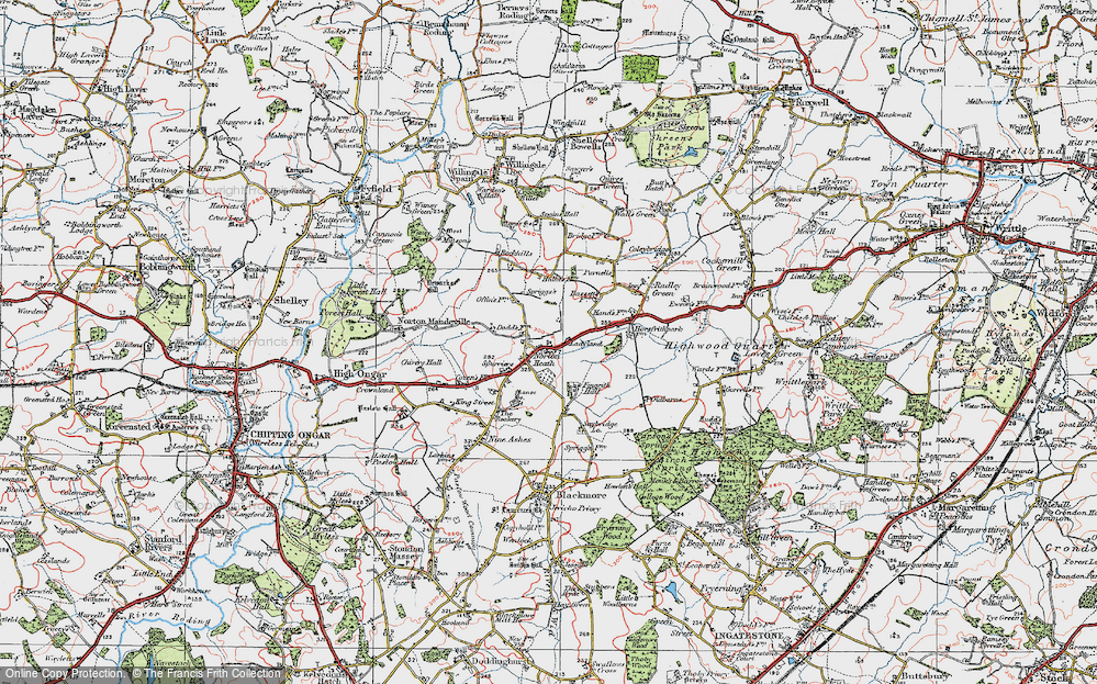 Old Map of Norton Heath, 1920 in 1920