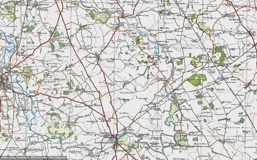Old Map of Norton-le-Clay, 1925 in 1925