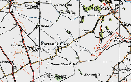 Old map of Norton-le-Clay in 1925