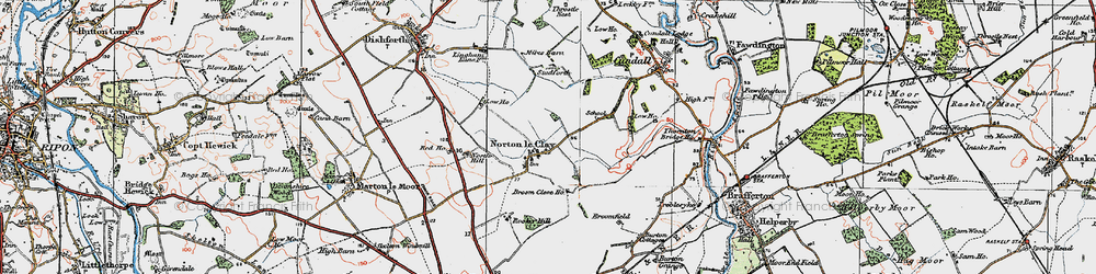 Old map of Norton-le-Clay in 1925