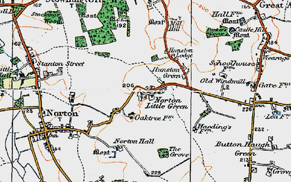 Old map of Norton Little Green in 1920