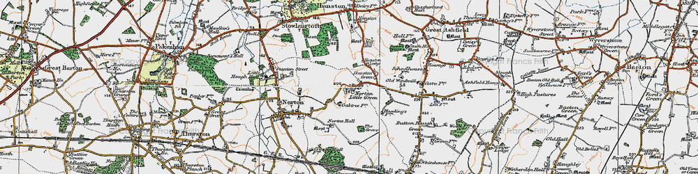 Old map of Norton Little Green in 1920