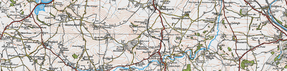 Old map of Norton Malreward in 1919