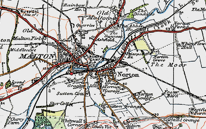 Old map of Norton-on-Derwent in 1924
