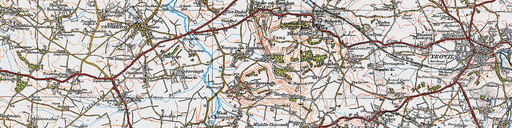 Old map of Norton Sub Hamdon in 1919