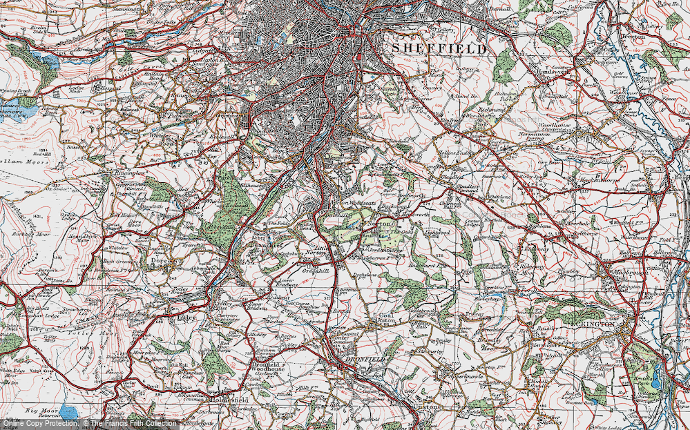 Old Map of Norton Woodseats, 1923 in 1923