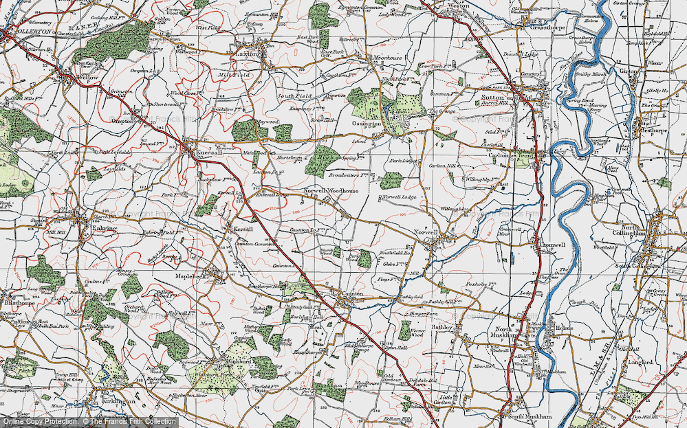 Old Map of Norwell Woodhouse, 1923 in 1923