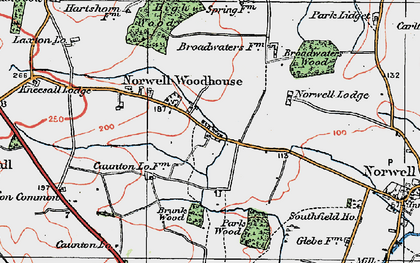 Old map of Norwell Woodhouse in 1923