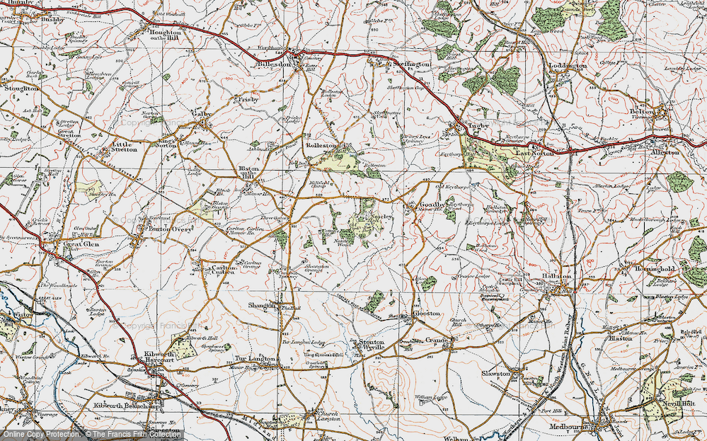 Old Map of Noseley, 1921 in 1921