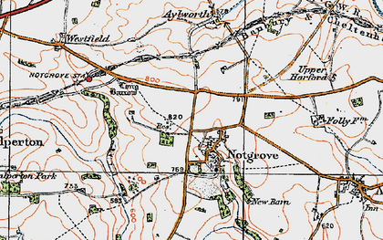 Old map of Notgrove in 1919