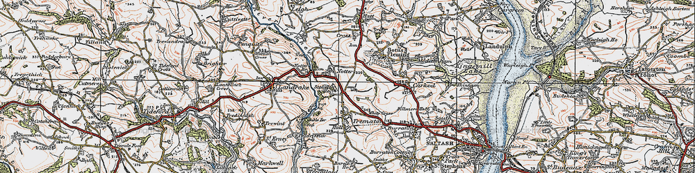 Old map of Notter in 1919