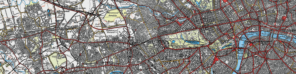 Old map of Notting Hill in 1920