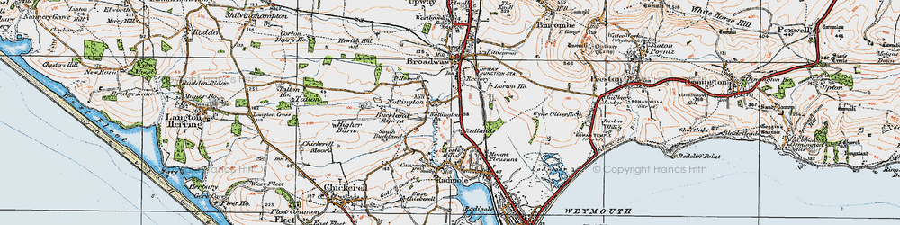 Old map of Nottington in 1919