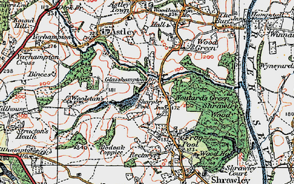 Old map of Noutard's Green in 1920