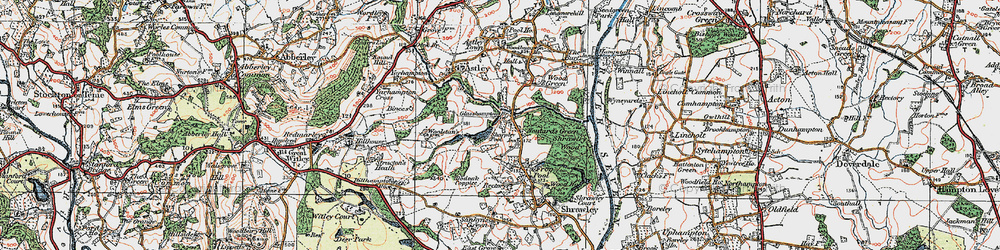 Old map of Noutard's Green in 1920
