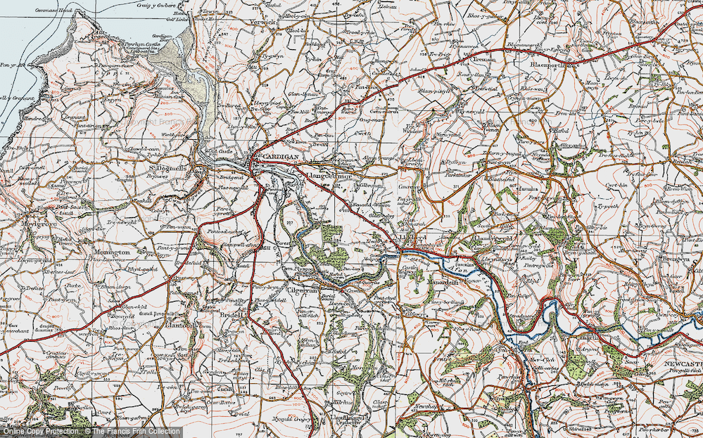 Old Map of Noyadd Wilym, 1923 in 1923