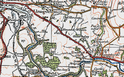 Old map of Noyadd Wilym in 1923