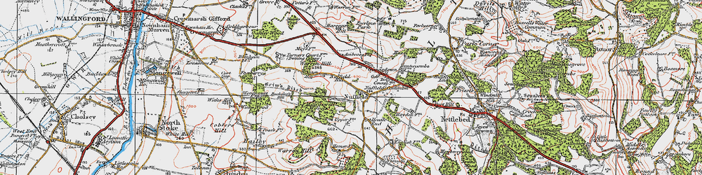 Old map of Nuffield in 1919